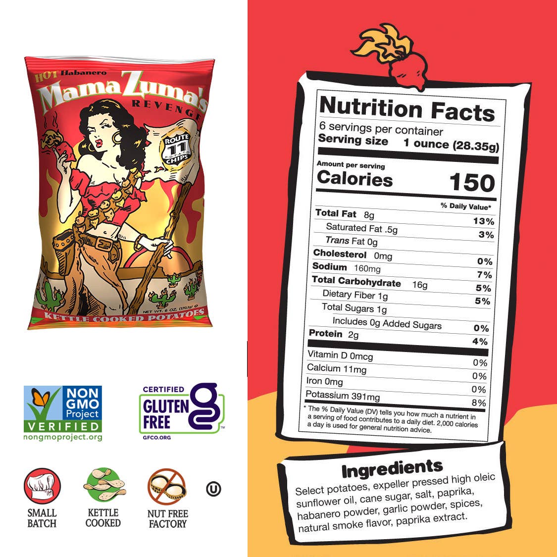 Route 11 Mama Zuma's Revenge Potato Chips (6oz)